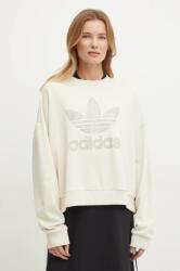 Adidas pamut melegítőfelső SNAKE CREW bézs, női, nyomott mintás, JC8329 - bézs M