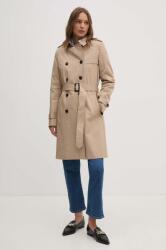 Tommy Hilfiger balonkabát női, bézs, átmeneti, kétsoros gombolású, WW0WW42133 - bézs 44