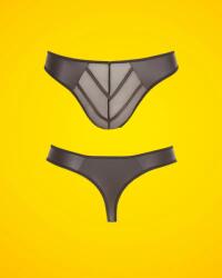 Svenjoyment - Fényes férfi tanga áttetsző betéttel (fekete) M