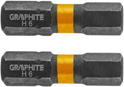 GRAPHITE Torziós ütvecsavarozó bit, hatlapú, 6x25mm, 2db (56H509) - szerszamhaz