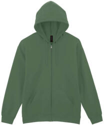 Gildan Softstlye Midweight cipzáros - kapucnis pulóver GISF600, Military Green-4XL (gisf600mi-4xl)