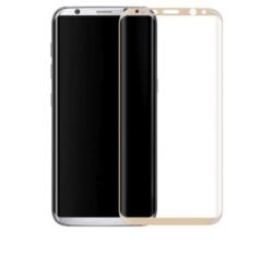 AMA Edzett üveg kijelzővédő fólia Samsung Galaxy S8 telefonhoz, teljes borító 3D, arany (2224)