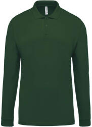 Kariban Férfi galléros hosszú ujjú piké póló, Kariban KA256, Forest Green-4XL (ka256fo-4xl)