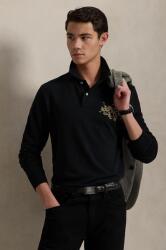 Ralph Lauren pamut hosszúujjú fekete, sima, 710968950 - fekete M