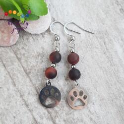 Kristály Jóga Shop Macskaszem 6 mm-es matt ásvány fülbevaló, manccsal