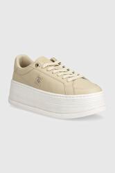 Tommy Hilfiger bőr sportcipő TH PLATFORM SNEAKER LTHR bézs, FW0FW08209 - bézs Női 40