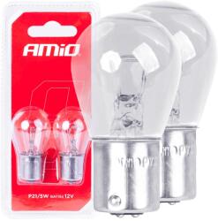 AMiO Set 2 becuri cu halogen, soclu P21, 5W, BAY15D, alimentare 12V (AVX-AM03353) - mobiplaza