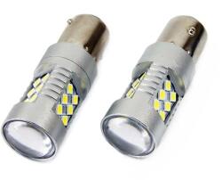 AMiO Set becuri auto cu LED CANBUS compatibil P21W BA15S 24 SMD 6.2W Alb 12/24V, destinat competitiilor auto sau off-road (AVX-AM01445) - mobiplaza