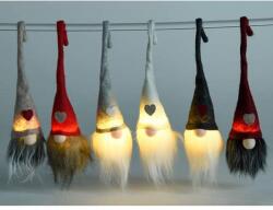 Art From Italy Karácsonyi LED-es fényű hosszúszakállú Manó, 5×6×30 cm