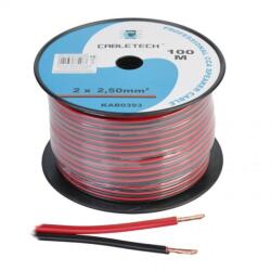 Cabletech Hangszóró kábel 2 x 2, 5 mm CCA fekete - piros (100 m)