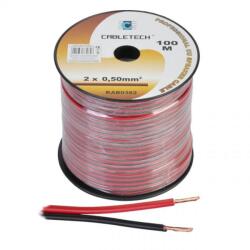 Cabletech Hangszórókábel 2 x 0, 50 mm CU fekete - piros (100 m)