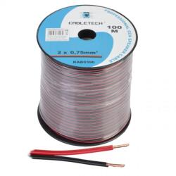 Cabletech Hangszórókábel 2 x 0, 75 mm CCA fekete - piros (100 m)