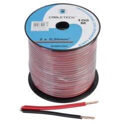 Cabletech Hangszórókábel 2 x 0, 50 mm CCA fekete - piros (100 m)