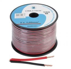Cabletech Hangszórókábel 2 x 1, 0 mm CCA fekete - piros (100 m)