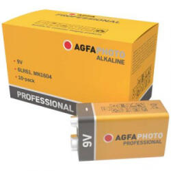 AgfaPhoto Professional 6LR61 9V-os elem Alkáli mangán 9 V 10 db (110-858463)