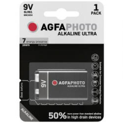 AgfaPhoto Ultra 6LR61 9V-os elem Alkáli mangán 9 V 1 db (110-851808)