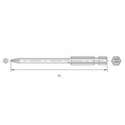 BERNSTEIN (6-TX20-75) Torx bit HRC acél Ötvözött E 6.3 6 db