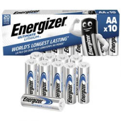 Energizer Lítium ceruzaelem készlet AA 1, 5V 3000 mAh 10 db, LR06, Ultimate 639753 (E301535501)