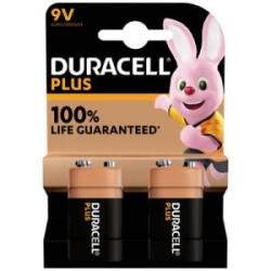 Duracell (Plus-9V B2) 9V-os elem Alkáli mangán 9 V 2 db