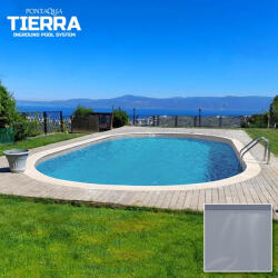 Pontaqua TIERRA CLOUD POOL süllyesztett ovális medence 8, 0 x 4, 0 x 1, 5 m, szürke színű fóliával (MPA_228) - aqualing