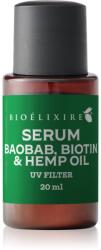 Bioelixire Serum Baobab, Biotin & Hemp Oil szérum a sérült, töredezett hajra UV szűrővel 20 ml