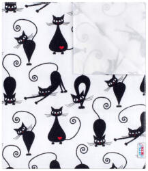  New Baby pelenkázó alátét flanell fehér fekete cica