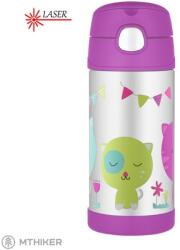 Thermos gyermek termosz szívószállal, 355 ml, macska