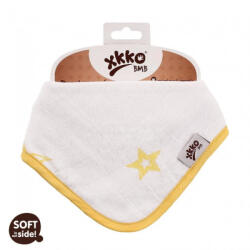  Xkko nyálkendő patentos bambusz citromsárga csillagok BMBBND018 - babycenter-online