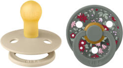 BIBS játszócumi - X Liberty Colour natúr kaucsuk 0-6 hó kamilla fenyőzöld 2 db - babycenter-online