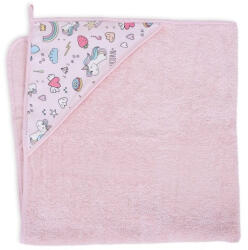 Ceba fürdőlepedő kapucnis 100x100cm unikornis rózsaszín - babycenter-online