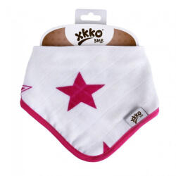  Xkko nyálkendő patentos bambusz magenta csillagok BMBBND024 - babycenter-online