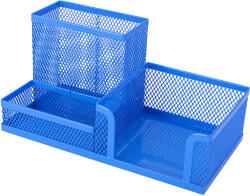 Deli Suport birou 3 compartimente Mesh Color Deli, Albastru (DLE9154/ALBASTRU)
