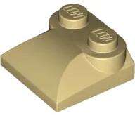 LEGO® 47457c2 - LEGO világos krémszínű (tan) kocka 2 x 2 x 2/3 méretű, két bütyökkel, íves véggel (47457c2)