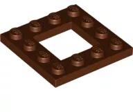 LEGO® 64799c88 - LEGO vörösesbarna lap 4 x 4 méretű, 2 x 2 kivágással (64799c88)