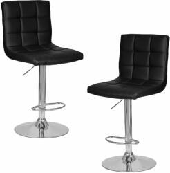 Quasar & Co 2 db bárszék szett, Quasar & Co. ® MODO, magas kialakítás, állítható magasságú, forgatható, 360°-os forgórendszerrel, csúszásgátlós lábbal, krómozott talppal, fix fém lábtartóval, műbőr borítással, al