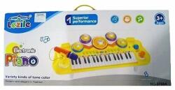 Creative Elektronikus orgona 3 éves kortól, mikrofonnal, hangokkal és fényekkel, 37 manuál, sárga színű