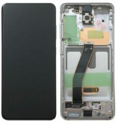 Samsung GH82-31410B Gyári Samsung Galaxy S20 / S20 5G AMOLED kijelző érintővel Fehér kerettel előlap (GH82-31410B)