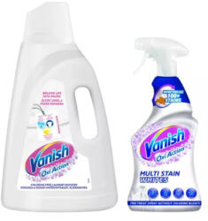 Vanish Oxi Action foltelvátolító és fehérítő csomag: előkezelő spray, folteltávolító és fehérítő folyadék