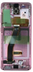 GH82-31433C Samsung Galaxy S20 / S20 5G rózsaszín OEM OLED kijelző érintővel kerettel, előlap (GH82-31433C)