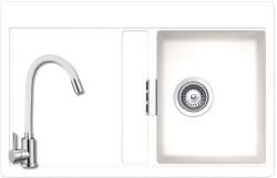 SCHOCK 103071+SAP4-F090KW - SCHOCK HKT BELVEDERE/Eden D-100A 1m 1cs 780x500mm Cristalite®gránit mosogató fehér + ZEGOR csaptelep fehér szett (103071+SAP4-F090KW)