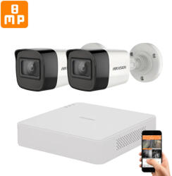 Hikvision 8 megapixeles 2 kamerás kamerarendszer 30 méter látótávolsággal
