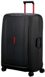 Samsonite ESSENS négykerekű, fekete-piros, csatos óriás bőrönd 81 cm 152056-1186