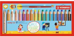 STABILO Színes ceruza készlet, kerek, vastag, STABILO "Woody 3 in 1", 18 különböző szín (TST880183) - tintasziget