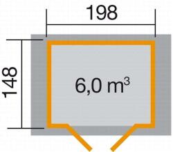 WEKA Szerszámtároló faház 316 198x148 cm, natúr kezeletlen faanyag (316.2015.20400)