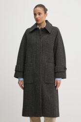 Barbour gyapjúkabát Veronica Wool Car Coat szürke, átmeneti, oversize, LWO0238 - szürke M