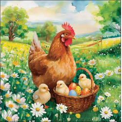 Ambiente Easter chicks in meadow papírszalvéta 33x33cm, 20db-os (23319375)