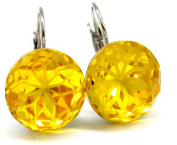 MANDALA kapcsos fülbevaló - 14 mm (light topaz) (2023092810)