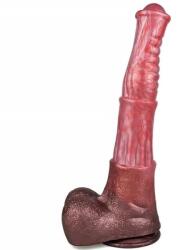 FAAK Dildo Big Stallion, Silicon Lichid, Roz/Maro, 34.5 cm Dildo