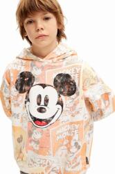 Desigual gyerek melegítőfelső pamutból MICKEY MOUSE narancssárga, mintás, kapucnis, 24WBSK10 - narancssárga 98-104