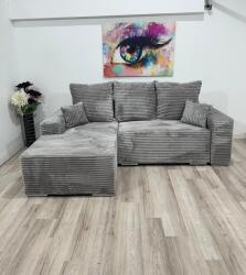 MobAmbient Colțar de living extensibil, material plușat gri deschis - model ATENA